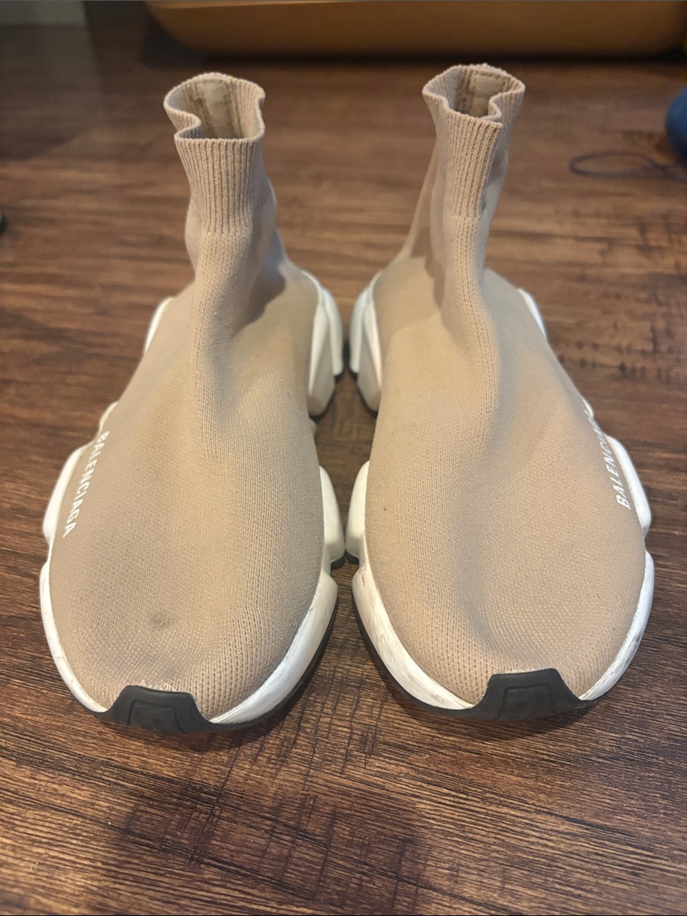 Balenciaga Tan Beige Sock Sneakers